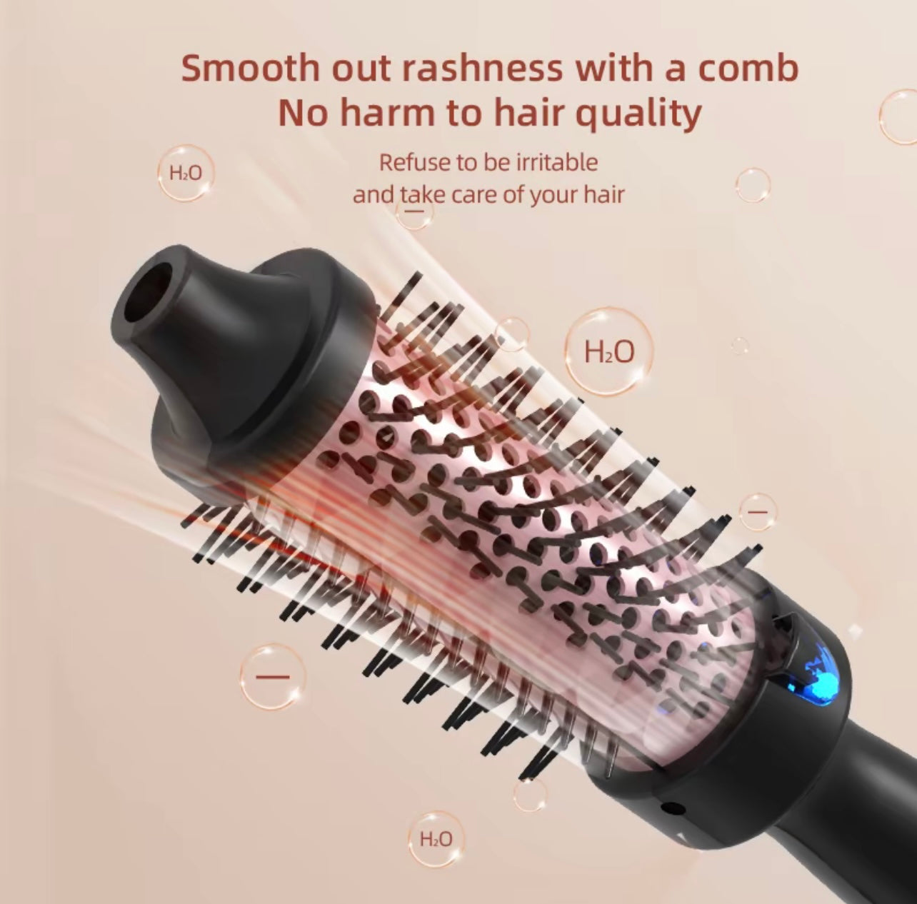 Thermal ionic Brush 32mm, Heated Round Brush 3 in 1 Hot Comb