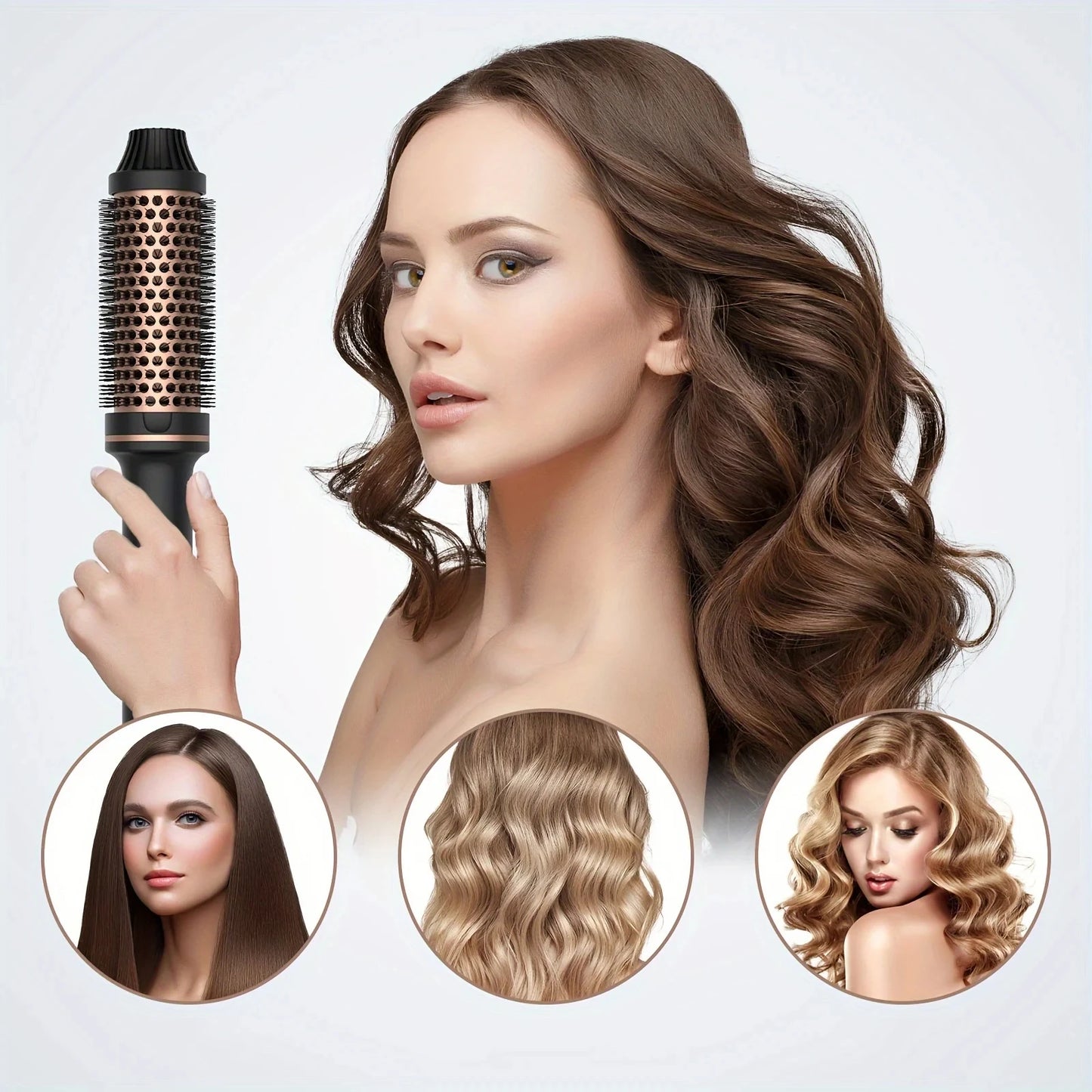Thermal ionic Brush 32mm, Heated Round Brush 3 in 1 Hot Comb