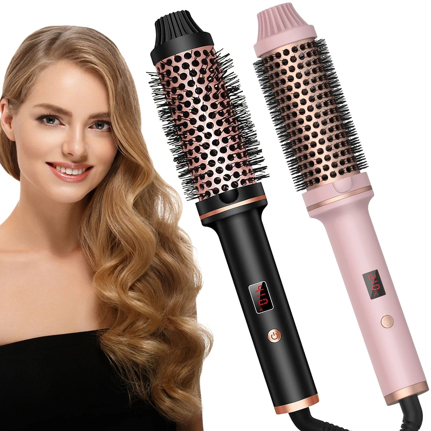 Thermal ionic Brush 32mm, Heated Round Brush 3 in 1 Hot Comb