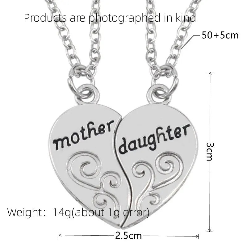 2pcs Antique Silver-plated Necklace for Mother & Daughter