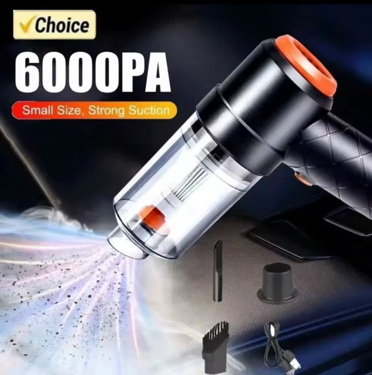 Wireless Car Vacuum Cleaner 6000Pa 120W Cordless