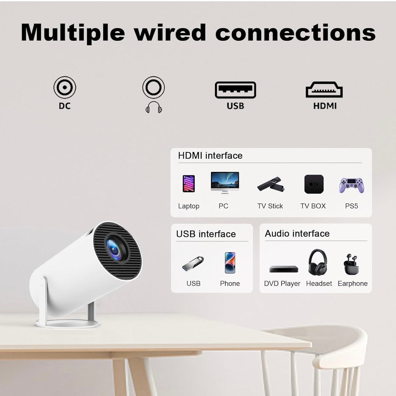 Mini Home Theatre 4K Projector (for Android & iPhone)