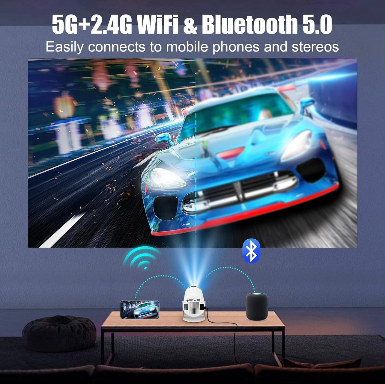 Mini Home Theatre 4K Projector (for Android & iPhone)