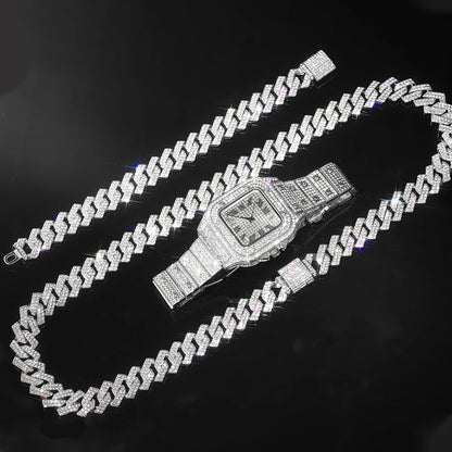 Cuban Chain with Watch+Bracelet