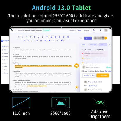 2024 Tablet 11.6 inch HD 4K 16GB+1T 12000mAh