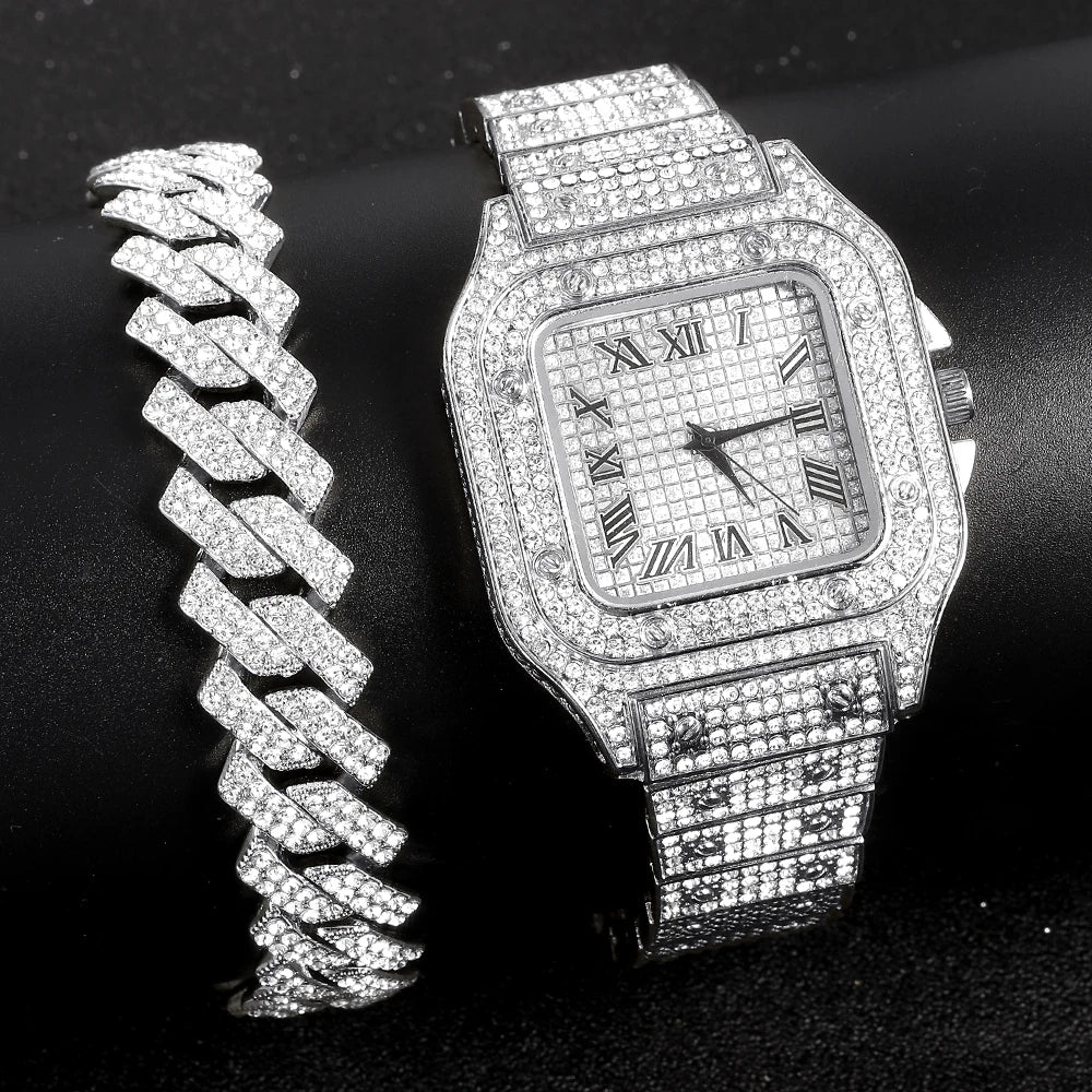 Cuban Chain with Watch+Bracelet
