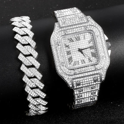 Cuban Chain with Watch+Bracelet