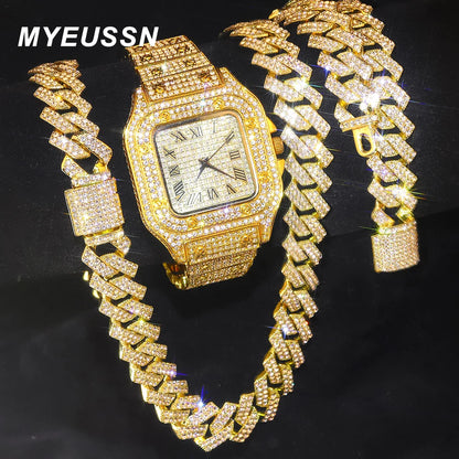 Cuban Chain with Watch+Bracelet
