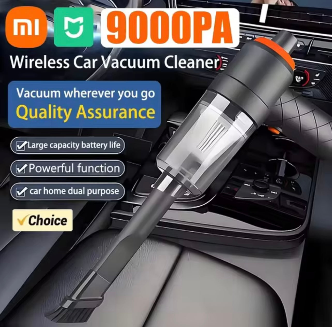 Wireless Car Vacuum Cleaner 6000Pa 120W Cordless
