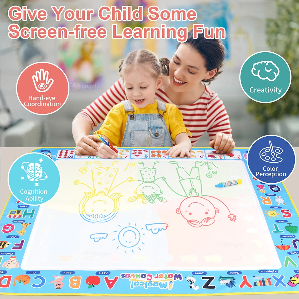 Montessori Magic Water Drawing Mat with Reusable Magic Pens