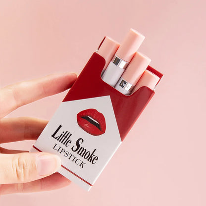 4 PCS Waterproof Matte Lipsticks Set in immitation Cigarette Case