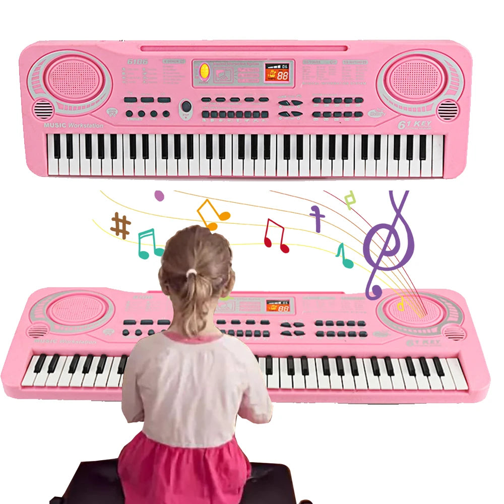 Kids Electronic Keyboard 61 Keys with Microphone