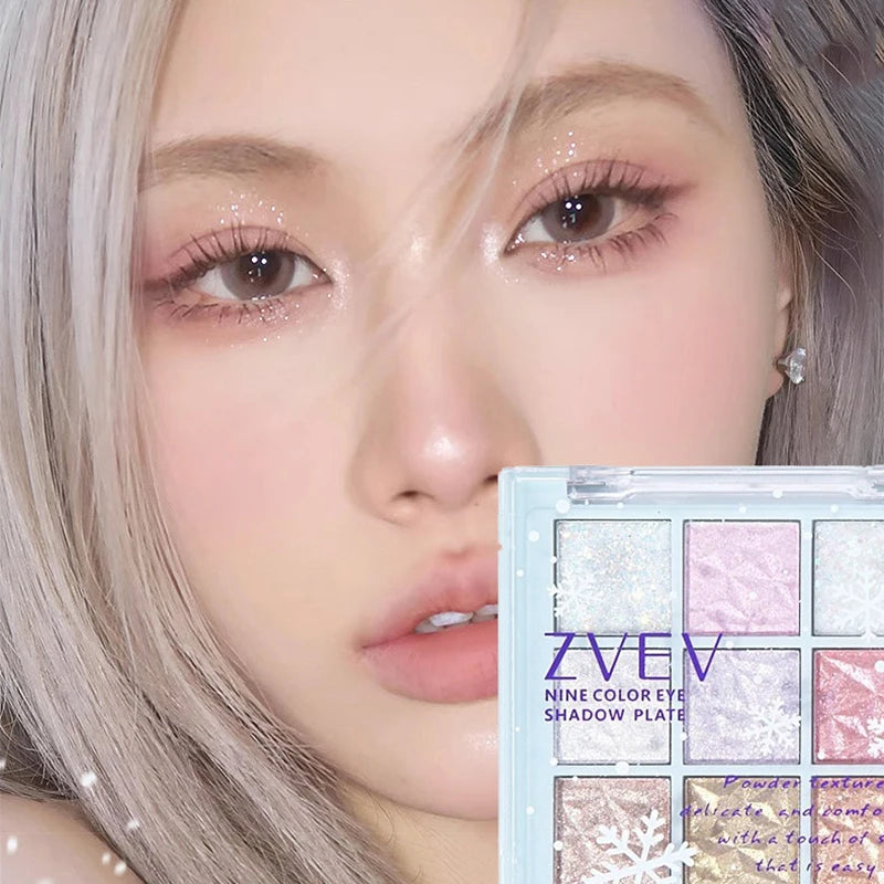 Snowflake Glitter Pearl Nine Color Eyeshadow Palette