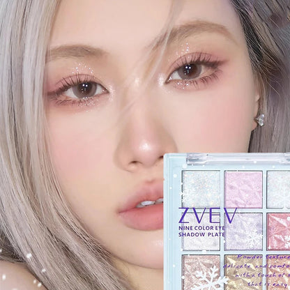 Snowflake Glitter Pearl Nine Color Eyeshadow Palette