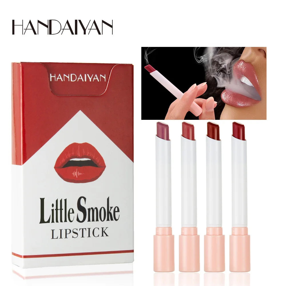 4 PCS Waterproof Matte Lipsticks Set in immitation Cigarette Case