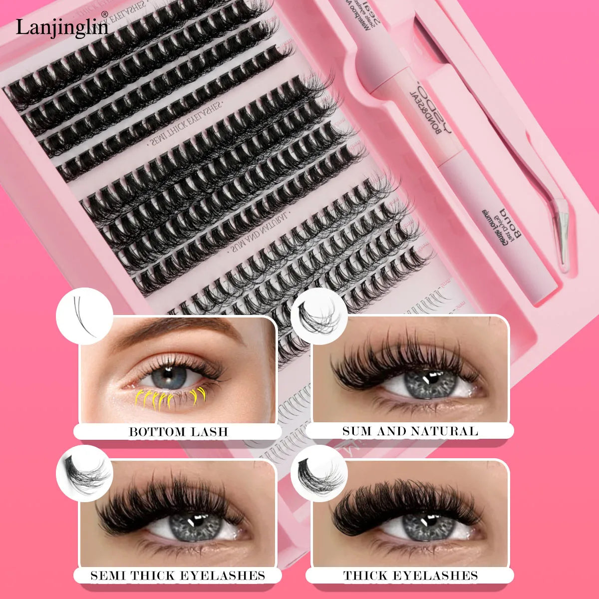 Lash Clusters Kit With Professional Waterproof Glue