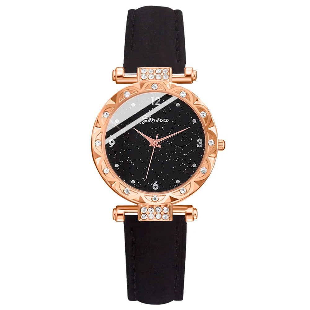 Womens Watch Gift set 5Pcs Set Luxury Rhinestone