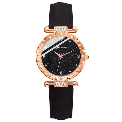 Womens Watch Gift set 5Pcs Set Luxury Rhinestone