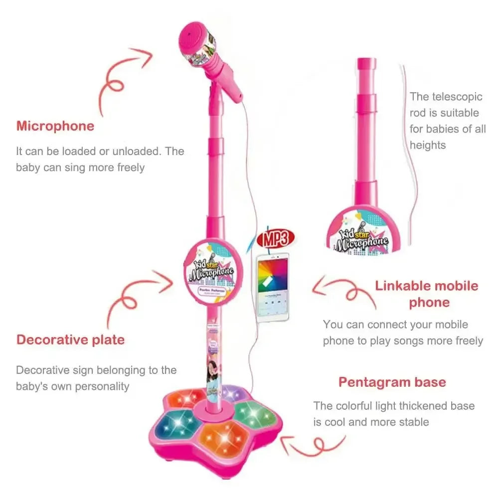 Kids Microphone with Stand Karaoke Song Music