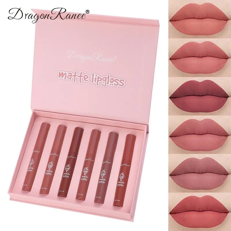 6PC/Set Matte Velvet Lip Gloss Waterproof Set