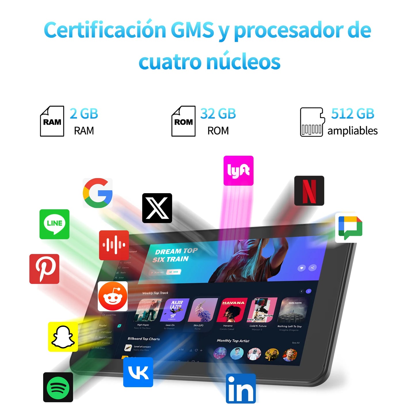 7 Inch Tablet PC 32 GB Android 11 with Quad Core Processor