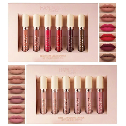6PC/Set Matte Velvet Lip Gloss Waterproof Long-lasting