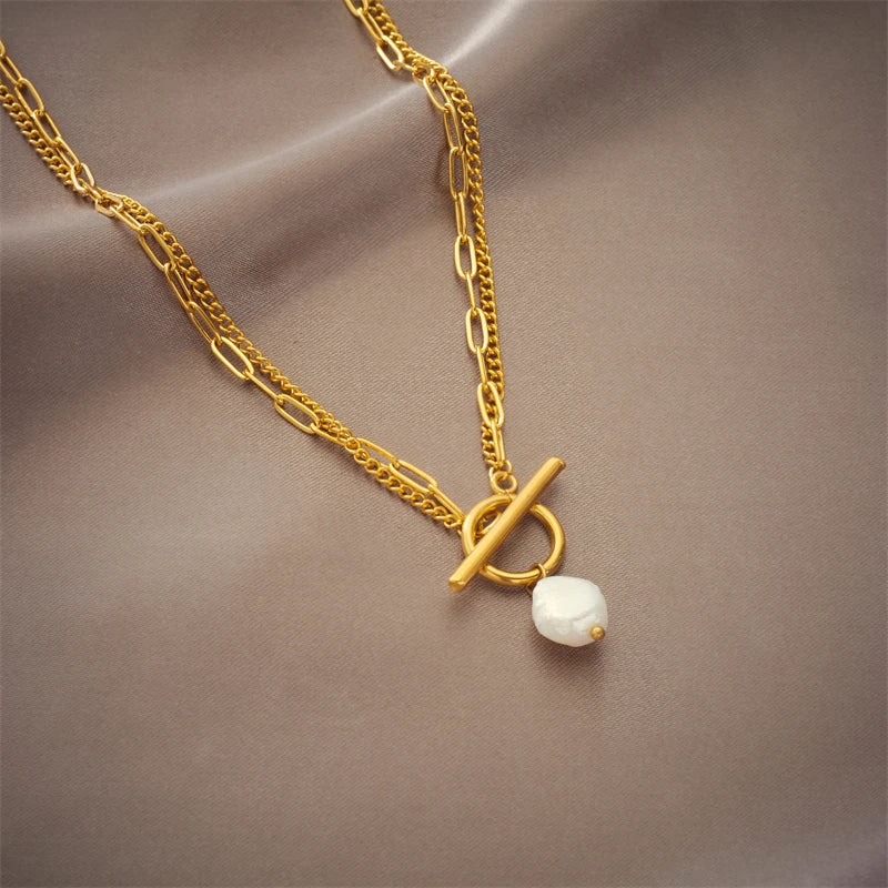 Large Pearl Pendant Necklace