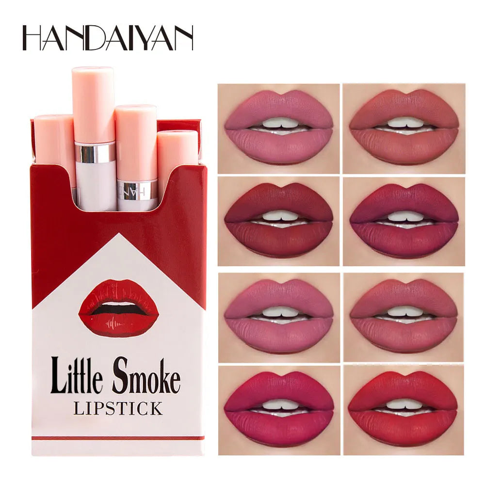 4 PCS Waterproof Matte Lipsticks Set in immitation Cigarette Case
