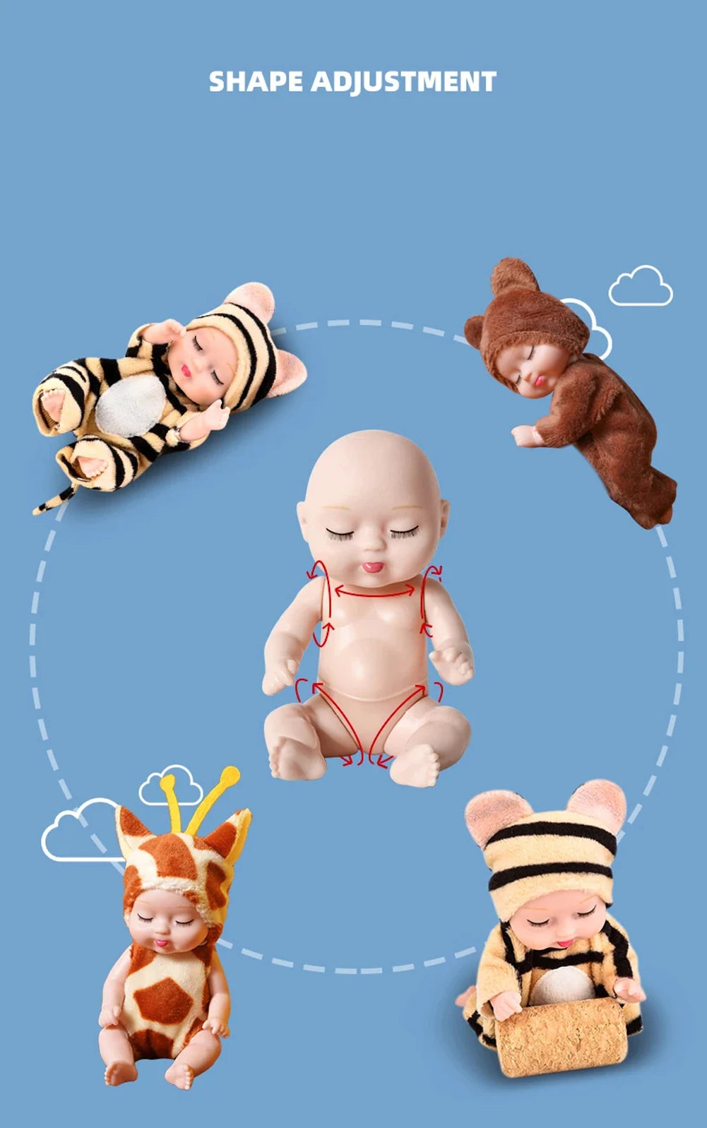 Sleeping Baby Series Doll Cartoon Animal Toy For Kids