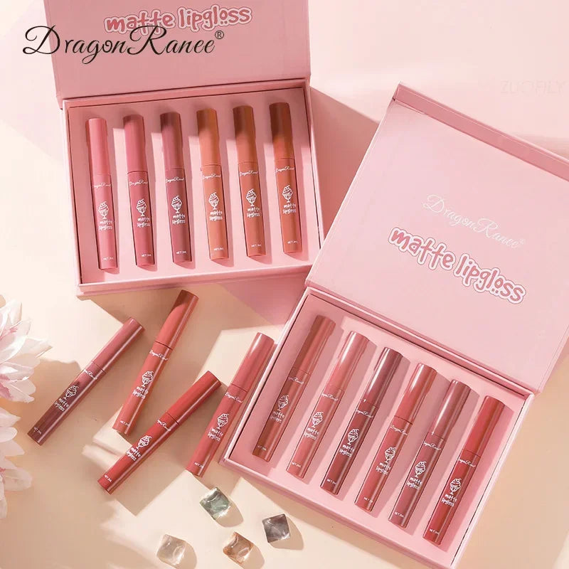 6PC/Set Matte Velvet Lip Gloss Waterproof Set
