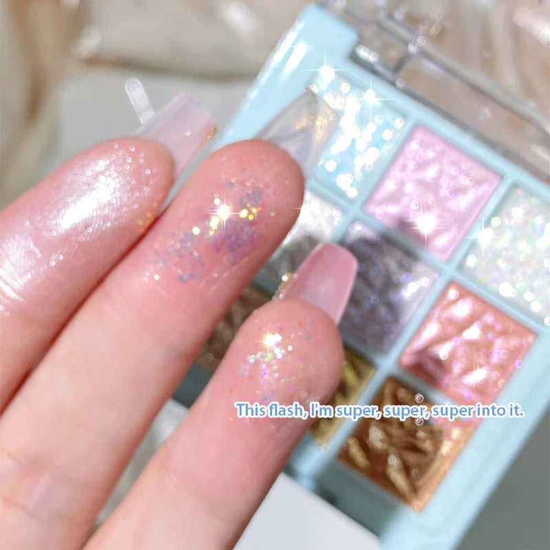 Snowflake Glitter Pearl Nine Color Eyeshadow Palette