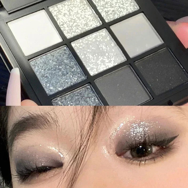 9 Colors Shimmer Punk Smokey Matte Glitter Eyeshadow Palette