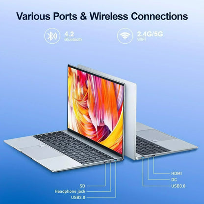 Portable Laptop 15.6" 32GB Ram DDR4 2TB SSD Windows 11 Notebook Intel N5095