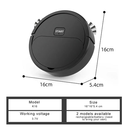 Robotic Automatic Vacuum Cleaner USB Rechargeable l