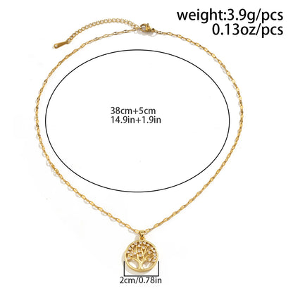 Rhinestone Tree of Life Pendant Necklace l