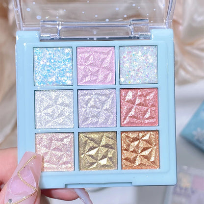 Snowflake Glitter Pearl Nine Color Eyeshadow Palette