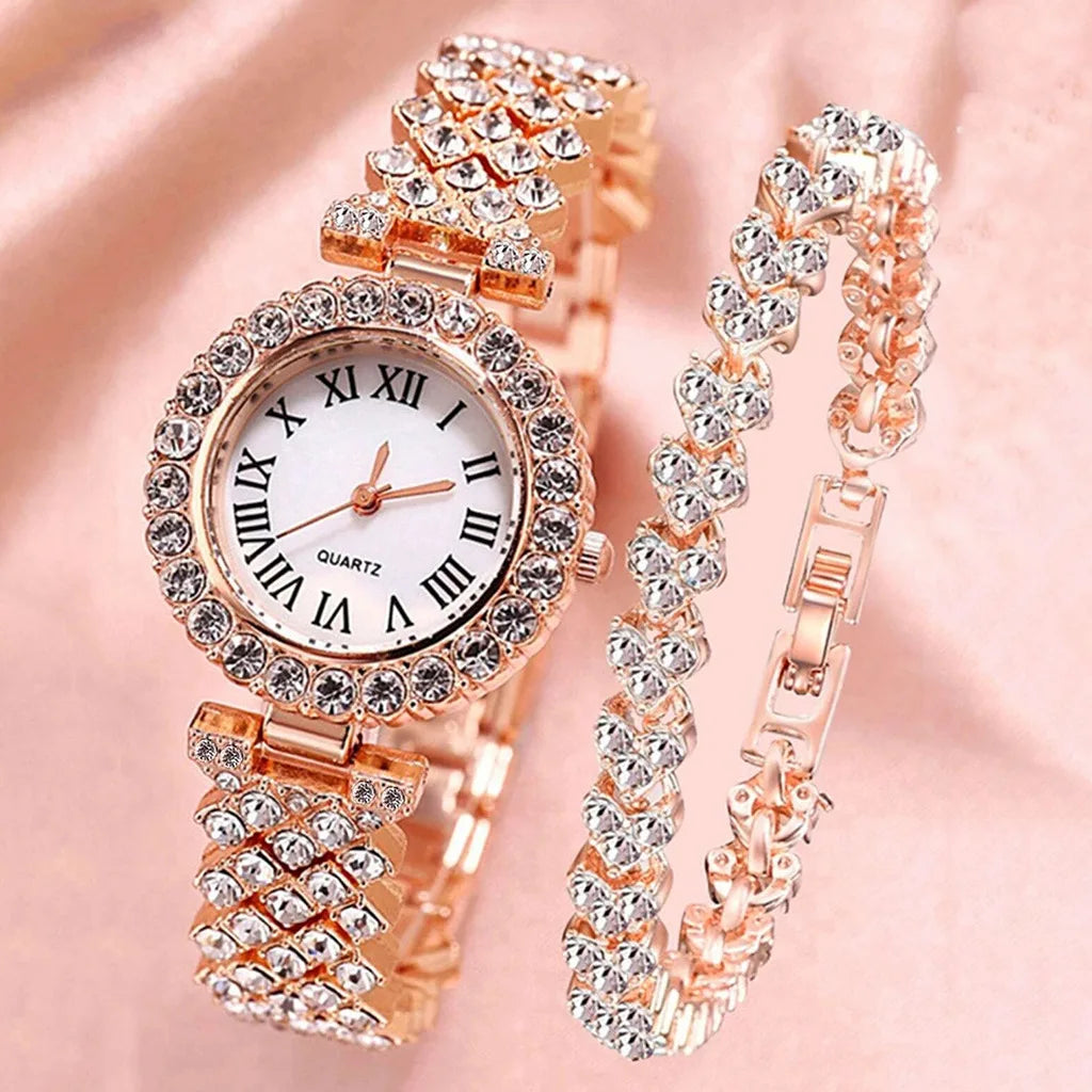 Women’s Luxury Diamonte watch and bracelet