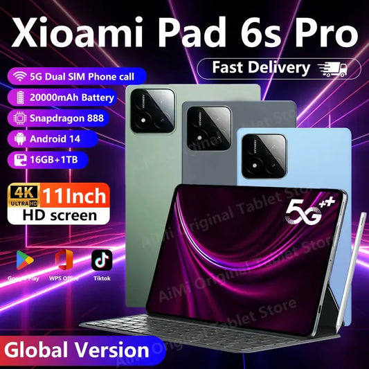 Global Pad 6S Pro Tablet 11inch HD 4K Android 14 16GB+1T