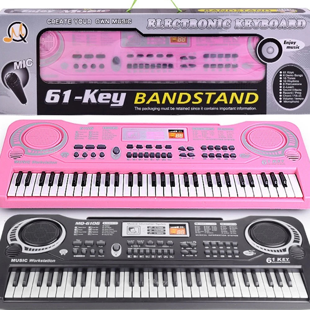Kids Electronic Keyboard 61 Keys with Microphone