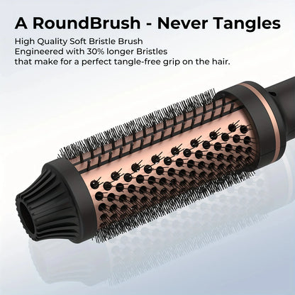 Thermal ionic Brush 32mm, Heated Round Brush 3 in 1 Hot Comb