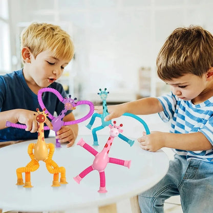 4 Pack of Sensory Telescopic Suction Cup Giraffes