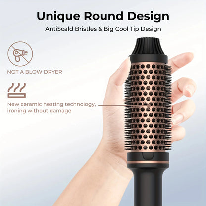 Thermal ionic Brush 32mm, Heated Round Brush 3 in 1 Hot Comb