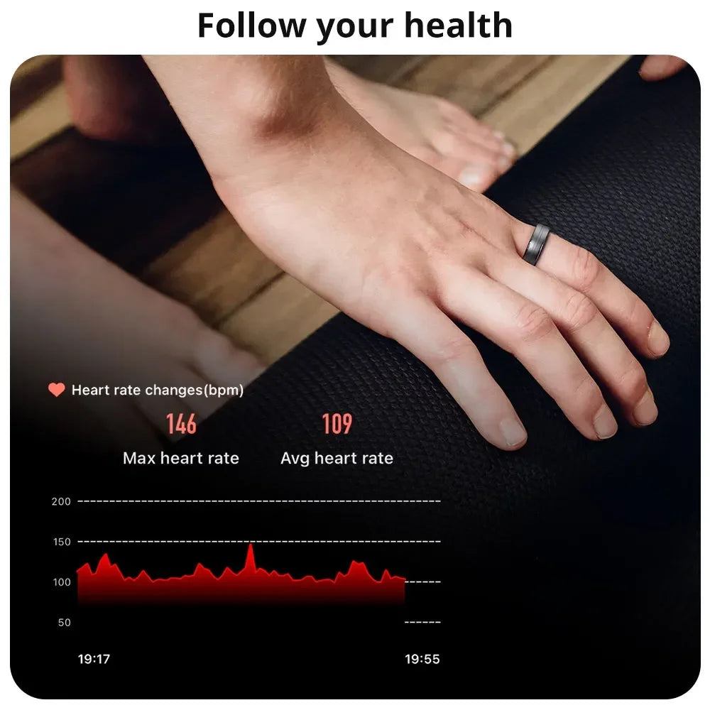 Smart Ring for Heart Rate and Blood Oxygen Monitor (Waterproof)