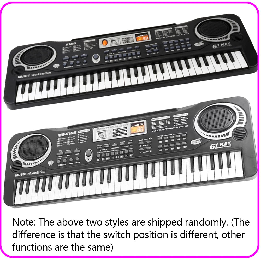 Kids Electronic Keyboard 61 Keys with Microphone