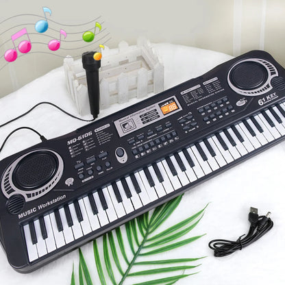 Kids Electronic Keyboard 61 Keys with Microphone