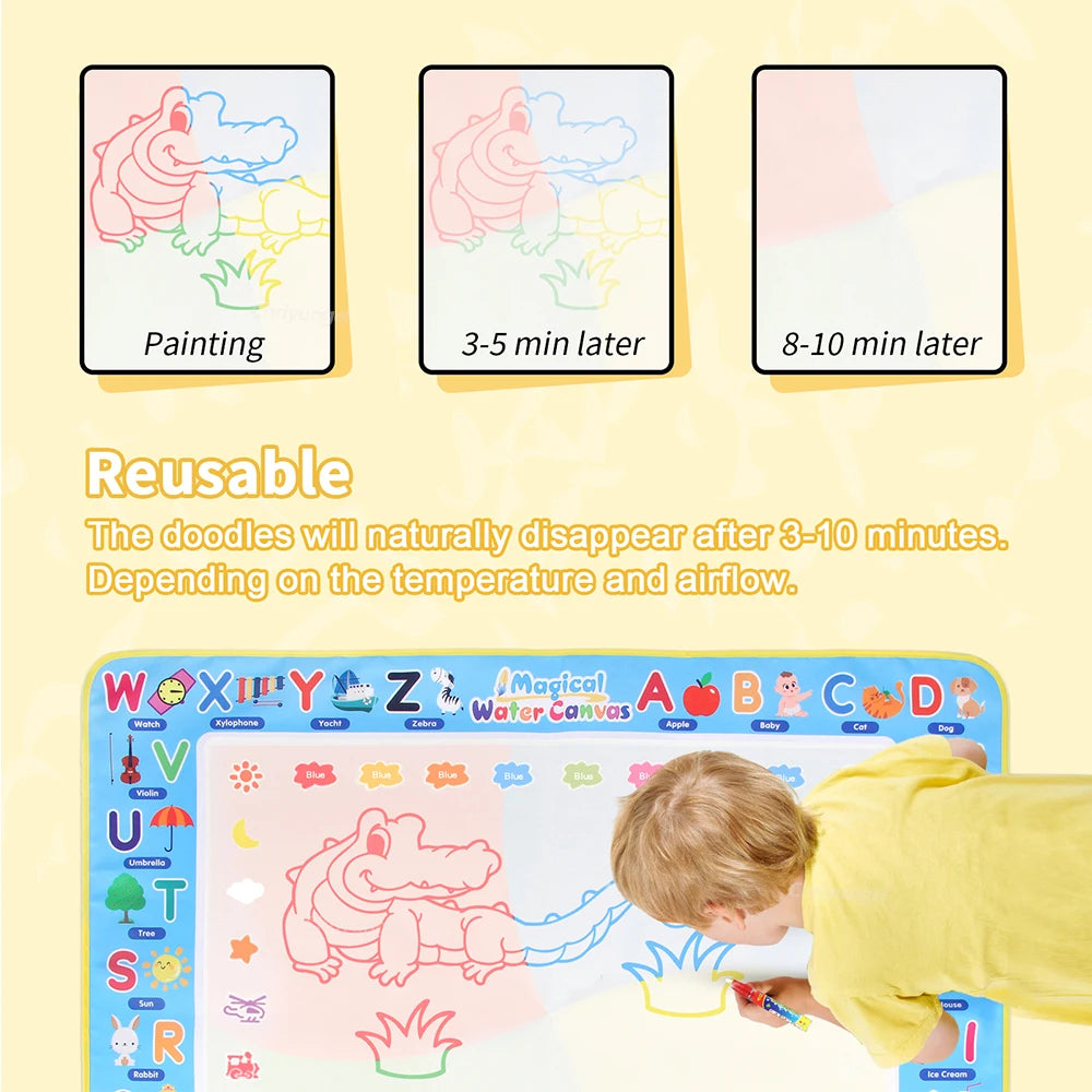 Montessori Magic Water Drawing Mat with Reusable Magic Pens