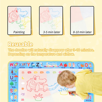 Montessori Magic Water Drawing Mat with Reusable Magic Pens