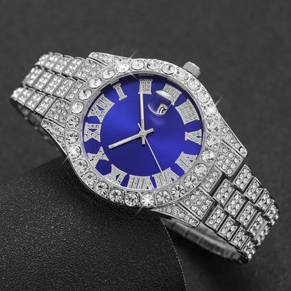 Quartz wrist watch and Cuban bracelet