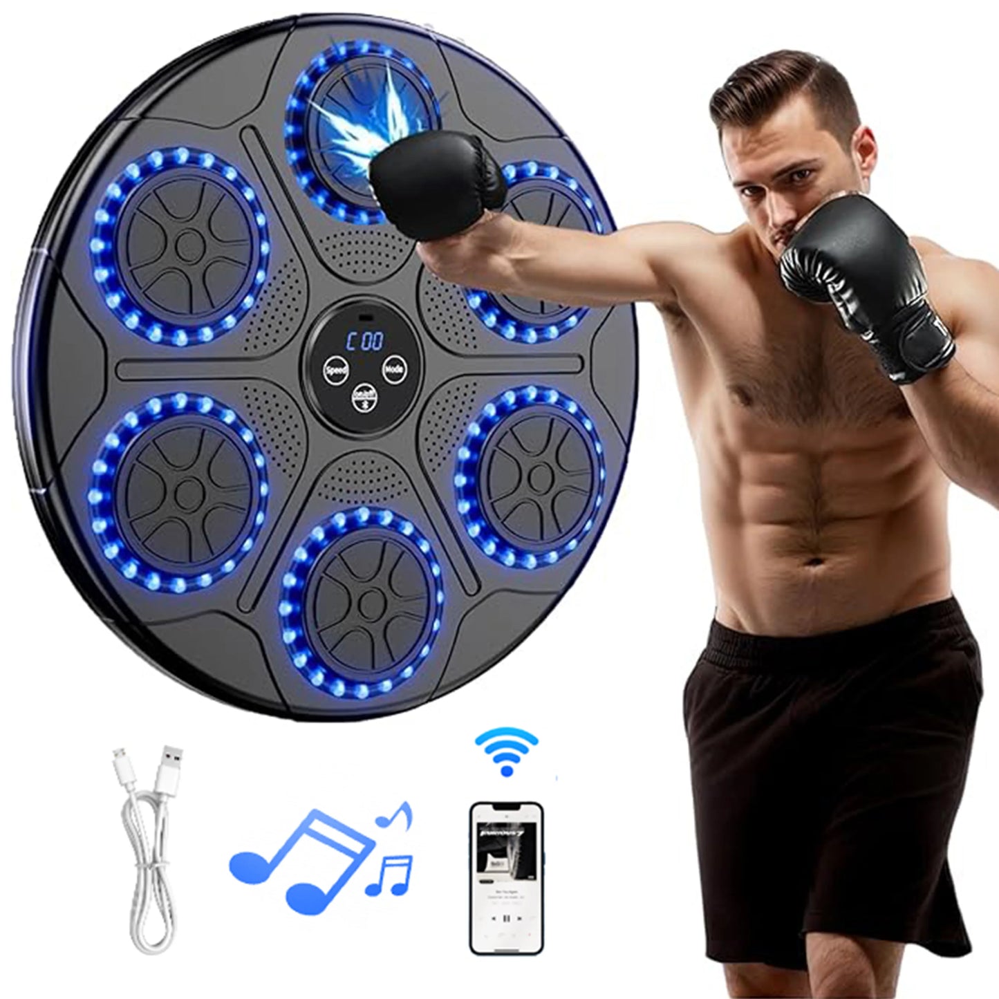 New Music Boxing Machine Smart Bluetooth (for Kids & Adults) + FREE boxing gloves!