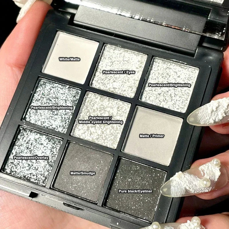 9 Colors Shimmer Punk Smokey Matte Glitter Eyeshadow Palette